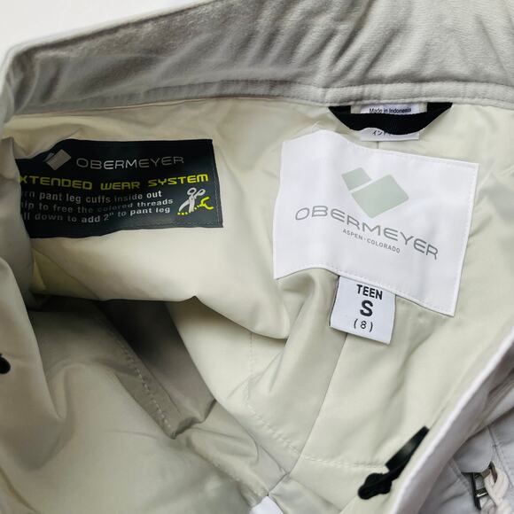 Obermeyer Brooke Pant Ski Snow Insulated White Size Teen Girl Small NEW - Picture 8 of 10